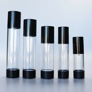 DINGMAN 30ml 50ml 100ml 150ml Short Cosmetic Lotion Empty Plastic Matt Black Airless Bottle