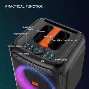 ลำโพงคาราโอเกะปาร์ตี้บ็อกซ์ขนาด 8 นิ้ว ไฟ RGB พร้อ<span class=keywords><strong>ม</strong></span>ตะแกรงเหล็ก ขายส่งจากโรงงาน พร้อ<span class=keywords><strong>ม</strong></span>อุปกรณ์เสียงและเครื่องขยายเสียง - Product Image 2