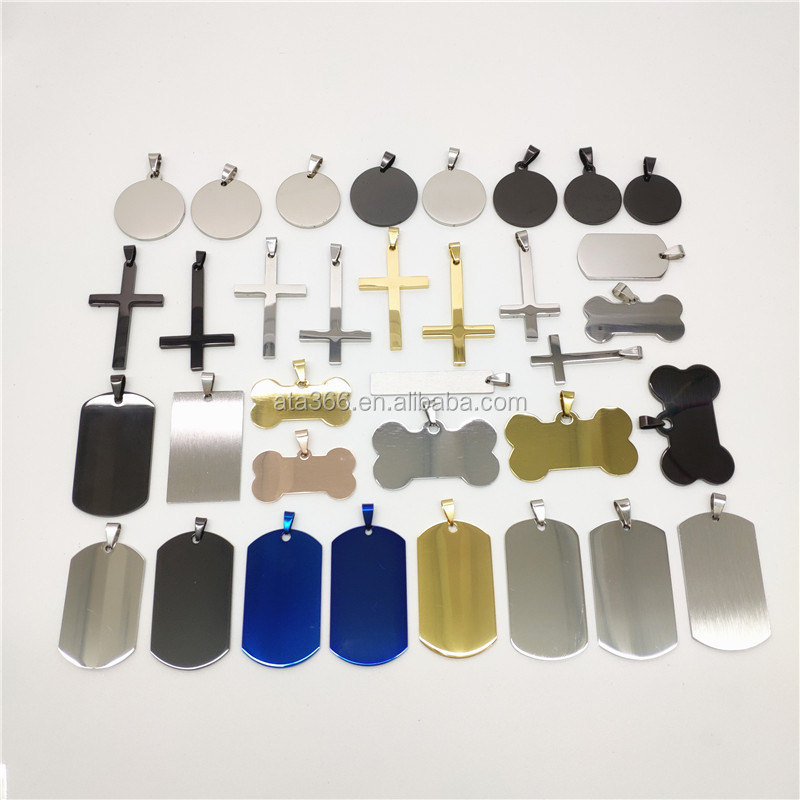 2023 Персонализированные пустые Жетоны для собак, яркие Жетоны для собак из нержавеющей стали, жетоны для собак с гравировкой по обеим сторонам, в косточках, сердечках и т. д.