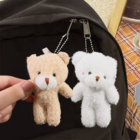 Promotion mignon dessin animé Mini ours en peluche porte-clés en peluche jouets sac à dos charme Kawaii peluche ours porte-clés pour cadeaux