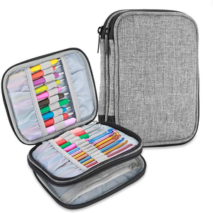 Étui professionnel grande capacité pour aiguilles à tricoter avec <span class=keywords><strong>fermeture</strong></span> éclair, 12+ compartiments, organiseur de voyage pour aiguilles circulaires et droites - Product Image 1