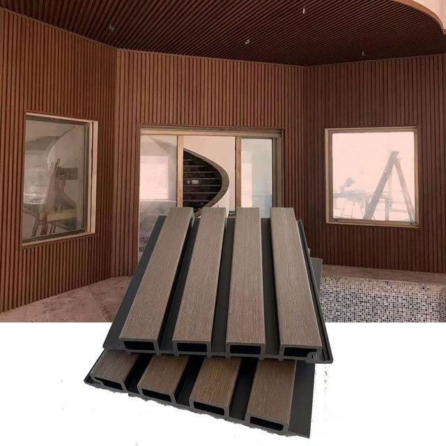 Cladding Surface Exterior Decorative Wood Fluted WPC Waterproof Eco-Friendly Fire Retardant Outdoor Wall Panel for Hotel
