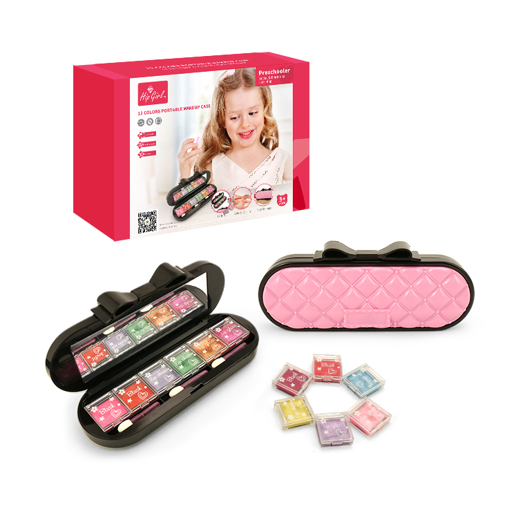 Оптовая Продажа Портативный макияж случае нетоксичный 12 видов цветов Тени для век DIY девочка игрушка для детей