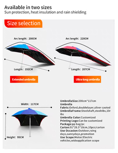 Paraguas Universal para Motocicleta de 2.1M, Superventas, Impermeable con Pegamento Negro, Resistente - Product Image 6