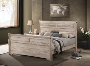 [Disponibile negli USA] Set Contemporaneo 5 Pezzi Finitura Bianco Lavato Include Letto King Size, Comò, Specchio e Due Comodini Spedizione Rapida dagli USA MOQ 1 - Product Image 4