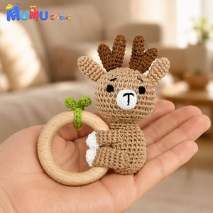 Juguete <span class=keywords><strong>de</strong></span> dentición <span class=keywords><strong>de</strong></span> algodón amigurumi <span class=keywords><strong>de</strong></span> conejito <span class=keywords><strong>de</strong></span> ganchillo hecho a mano personalizado al por mayor para regalo <span class=keywords><strong>de</strong></span> baby shower y suministros para tiendas - Product Image 4