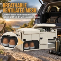 Boîte de rangement pour coffre de voiture blanche, boîte de rangement pliable imperméable, avec trois compartiments et une boîte à chaussures