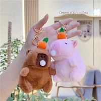 Porte-clés en peluche Capybara souffleur de bulles avec son, décoration de voiture, pendentif mignon unisexe, rembourrage en coton PP, à partir de 14 ans