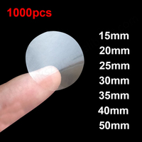 Étiquettes autocollantes rondes transparentes en vinyle, fabriquées sur mesure, imperméables, disponibles en tailles de 20 à 50 mm ou plus, commande personnalisée acceptée