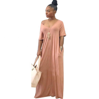 Nouvelle collection 2021 : Vêtements grande taille pour femmes, style européen et américain, couleur unie, coupe ample, manches courtes