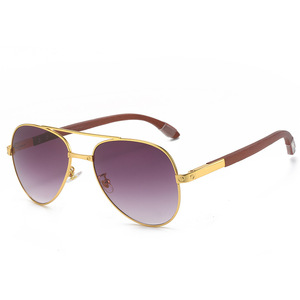 Nouvelles Lunettes de Soleil en Bois Style Slingshot, Tendance Européenne et Américaine, Monture Double Pont, pour la Conduite, Protection UV400 - Product Image 5