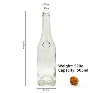 Vente en gros <span class=keywords><strong>de</strong></span> bouteilles en verre transparent mat personnalisées <span class=keywords><strong>de</strong></span> 500 ml avec bouchon en liège pour la vodka, le gin, le brandy, le whisky, le vin, la <span class=keywords><strong>tequila</strong></span> - Product Image 4