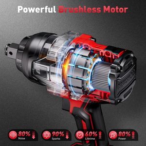 Avhrit Cordless Impact Wrench 3/4 In 2200Nm High Torque 5000Maha Battery Diy <b>Power</b> <b>Tool</b> - Product Image 2