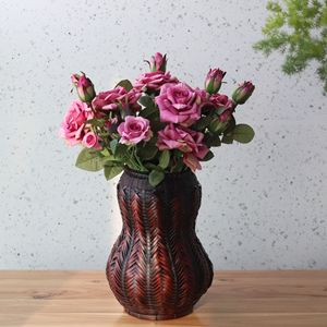 Handmade Bamboo Gourd Shaped Vase For Zen Tea Ceremony Decorative Tabletop Flower Arrangement Asian Style Floral Basket - Product Image 1