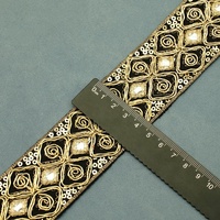 Tissus de dentelle ethnique de 4,5 cm de large pour femmes, broderies à sequins, accessoires de col de vêtement faits à la main pour le bricolage, en stock