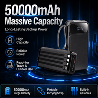 Stock US, livraison gratuite, batterie externe 30000mAh 50000mAh, écran LED, charge rapide 22.5W, batterie externe portable avec sangle de transport