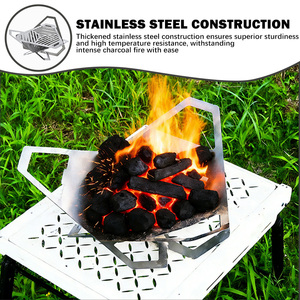 Parrilla <span class=keywords><strong>Portátil</strong></span> <span class=keywords><strong>de</strong></span> Acero Inoxidable para Camping, Tipo <span class=keywords><strong>Lotus</strong></span> - Product Image 5