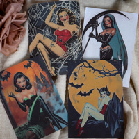 JAI IMAN 32 papiers et 36 autocollants, ensemble de décoration vintage sorcière pour scrapbooking, fournitures de papier pour journal créatif, loisirs créatifs DIY
