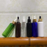 Hengjian — bouteille d'huile essentielle de 100ml, en plastique, avec pipette en verre, transparent, vert, ambre, bleu, blanc