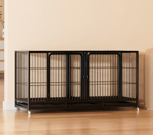 Ağır katlanabilir istiflenebilir üç katmanlı çift katmanlı Pet kafesleri taşıyıcılar evler tepsi tekerlekler ile büyük kulübesi köpek kafesi - Product Image 6