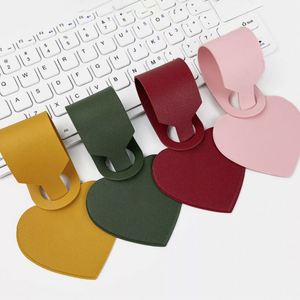 PU Leather Heart Shape <b>Name</b> <b>Tag</b> for Suitcase Foldable Luggage Identifier Bag <b>Tags</b> Privacy Protection - Product Image 1