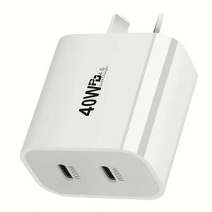 AU US UK EU <b>Plug</b> PD 40W Dual 20W <b>USB</b> C Port Fast Type c <b>Wall</b> Charger for Mobile Phone - Product Image 1