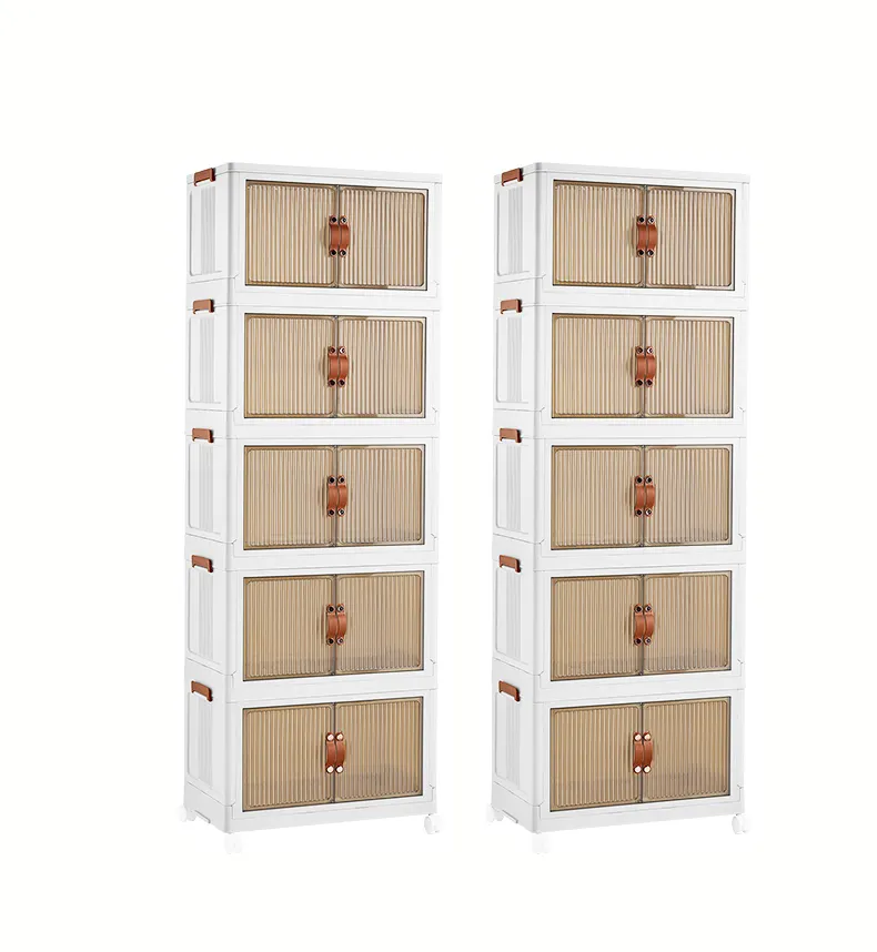 Nhựa Stackable ráp gấp quần áo Hộp lưu trữ có thể gập lại đồ chơi Organizer ngực bin với nắp bánh xe cho quần áo