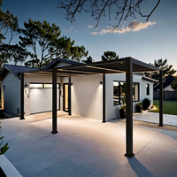 Pergola bioclimatique moderne en aluminium avec capteur de pluie intelligent, auvent motorisé de luxe pour villa extérieure
