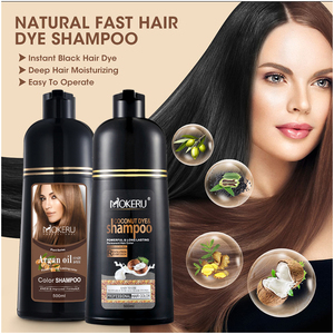 Vente en gros de crème colorante pour cheveux noire de 500 ml, permanente, naturelle, à l'huile d'argan, shampoing colorant pour cheveux sans ammoniaque - Product Image 1