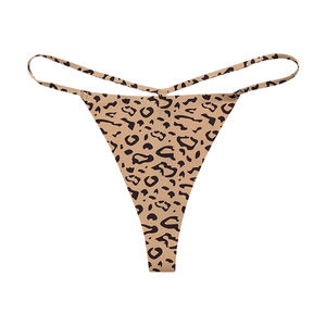 Tanga de Mujer de Talle Alto con Estampado de Leopardo, Transpirable, Cómoda, de Punto Elástico, con Tirantes, para Uso Diario, Sexy, con Logotipo - Product Image 1