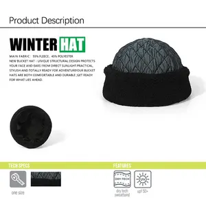 라운드 탑 남성 모피 겨울 모자 두꺼운 따뜻한 모피 증거-방풍-차가운 양동이 봉제 겨울 모자