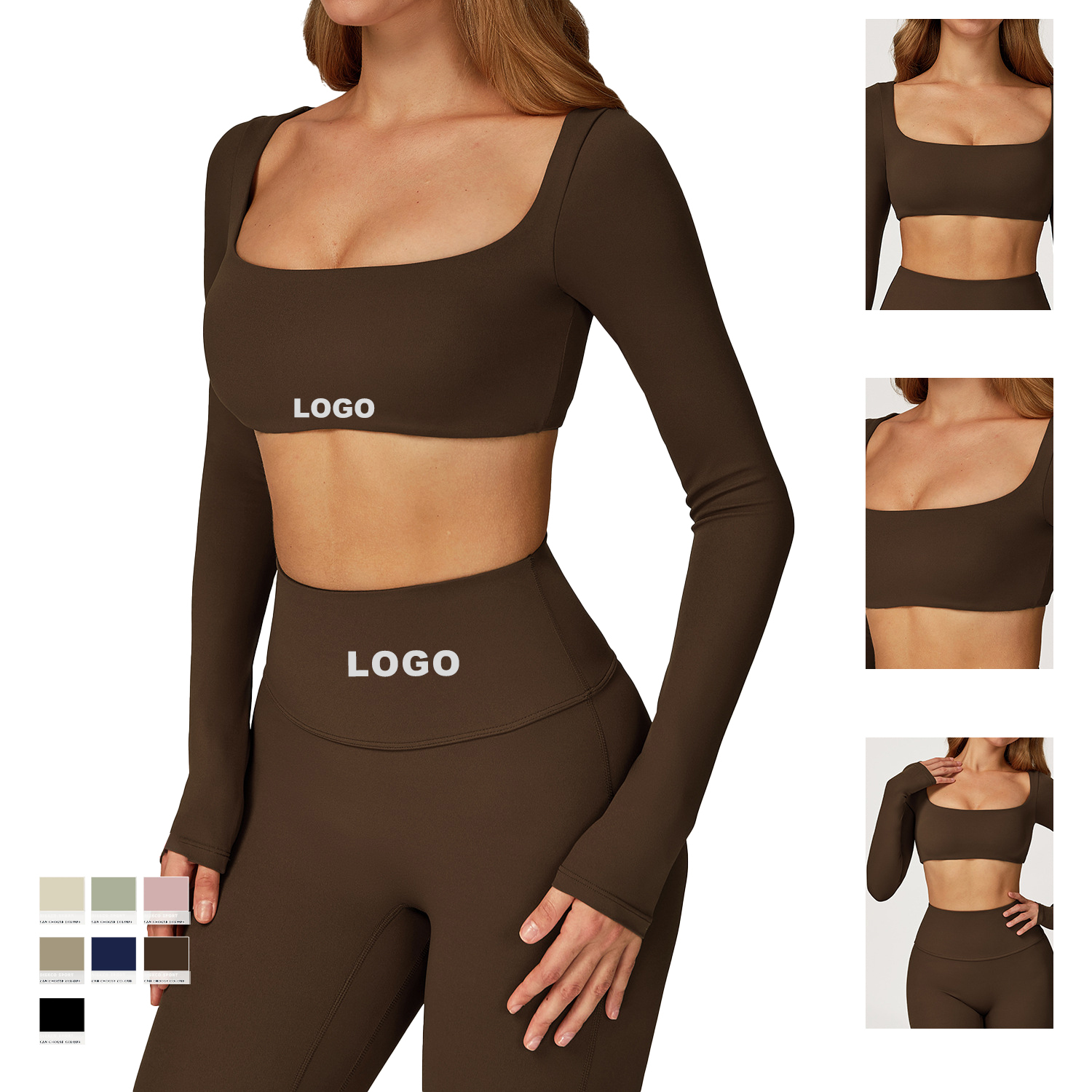Custom Logo Women Quick Dry Long Sleeve Yoga Top Tight Fit Fitness Gym Running Sports T Shirt Activewear Workout Training