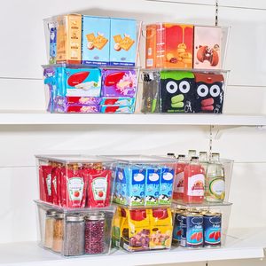 Clear Kitchen Pantry Storage <b>Containers</b> Airtight Fridge Food <b>Containers</b> with Lids Handles PET Plastic Eco-Friendly - Product Image 4