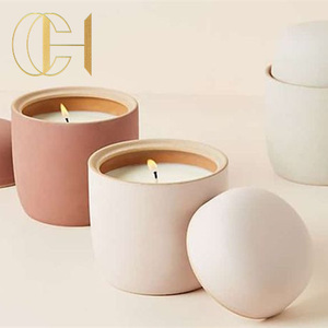 C&H Luxe Décoration d'intérieur <span class=keywords><strong>de</strong></span> Haute Qualité Pot en Céramique Porte-Bougie Bougie Parfumée Kerzen <span class=keywords><strong>De</strong></span> Bougie - Product Image 6