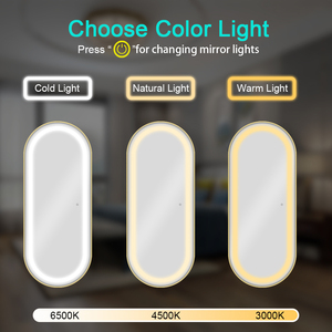 กระจก LED ร่วมสมัยสำหรับตกแต่งผนังร้านทำผมสีทองสำหรับทำผมและแต่งหน้ากระจกร้านเสริมสวย - Product Image 5