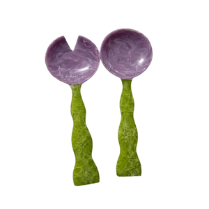 Juego de Cucharas para Servir de Resina Moderna, Mango Largo, Acabado Espejo, Ecológico, Apto para Lavavajillas, Ligero, 5mm de Grosor, Diseño Duradero - Product Image 1