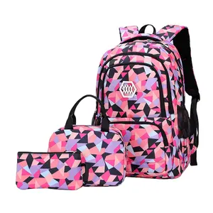 OEM Print Women Men Backpack School Bag for Boys Bookbag Children Custom Satchel School 3 Pcs Set Backpack Customized backpack