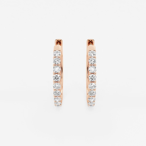 Pendientes de aro con diamantes cultivados en laboratorio de 1/2 quilate, con engaste de púas, para mujer, elegantes, brillantes, joyería fina, regalo minimalista de lujo - Product Image 1