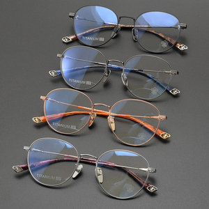 CH8036 울트라 라이트 블루 타원형 얇은 처방 안경 프레임 작은 얼굴 여성 투명 컴퓨터 읽기 오렌지 안경 - Product Image 2