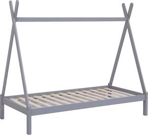 Tente <span class=keywords><strong>tipi</strong></span> en bois pour enfants Cadre de <span class=keywords><strong>lit</strong></span> simple <span class=keywords><strong>Lit</strong></span> en bois de pin (gris sans matelas) pour enfants - Product Image 3