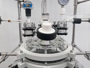Instrumento de mezcla química ASK Reactor revestido de vidrio de laboratorio catalítico con condensador de reflujo