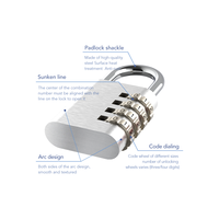Tonyon alliage d'aluminium 3 4 chiffres mot de passe Mini sécurité Logo personnalisé gros sans clé sécurité Pad serrure combinaison cadenas