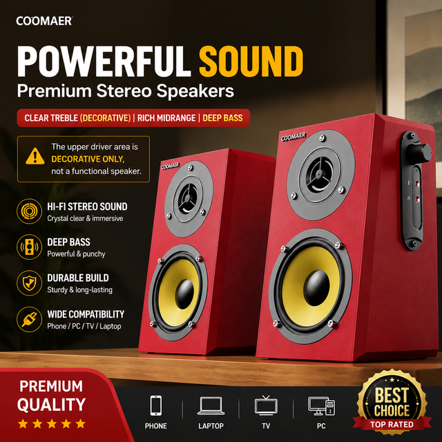 Hifi 10W USB Desktop Speakers Home Bookshelf Speaker Subwoofer Wooden Speaker Box With Mic Volume Control