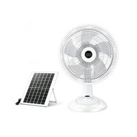 Ventilateur de bureau solaire 12 pouces, 15W, puissant, avec affichage numérique, faible bruit, réglable, chargeur DC, pour la maison, le bureau, les voyages, noir
