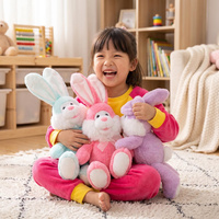 Peluche Lapin Rose Transformable Personnalisée OEM - Poupée Lapin Extensible Personnalisable pour Enfants et Jeu Interactif