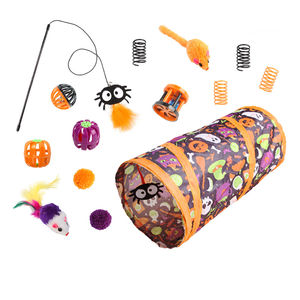 ชุดอุโมงค์แมวฮาโลวีน ของเล่นสัตว์เลี้ยง - ชุดอุโมงค์แมวผี 14 ชิ้น ของเล่นแมวทนต่อการขีดข่วนและการกัด ของเล่นสัตว์เลี้ยงแบบอินเทอร์แอคทีฟ - Product Image 6