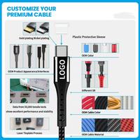 Kabel USB 2.0 2M 1M 240W 100W 48V 5A USB C ke USB C Pengisian Daya Super Cepat Kabel Data untuk iPhone 15 ke Android PC