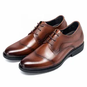 Chaussures d'hiver Hommes Chaussures habillées brunes Booster Shoes Top Quality Fashion Business Classical Hand Make Oxford GENUINE Leather PVC CF