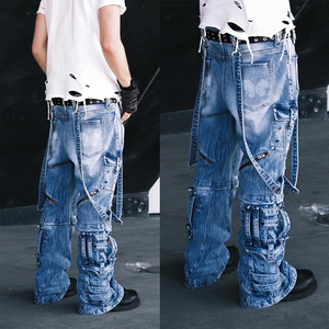 DiZNEW <span class=keywords><strong>Jean</strong></span> Baggy Homme, Faible MOQ, Lavage Personnalisé, Pantalon Cargo en <span class=keywords><strong>Jean</strong></span> Multi-Poches - Product Image 3