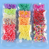 10g verpakking Kunstmatige Fruit Zachte Klei Schijfjes (Watermeloen & Aardbei) Nageldecoratie Accessoires Decoratiematerialen Groothandel